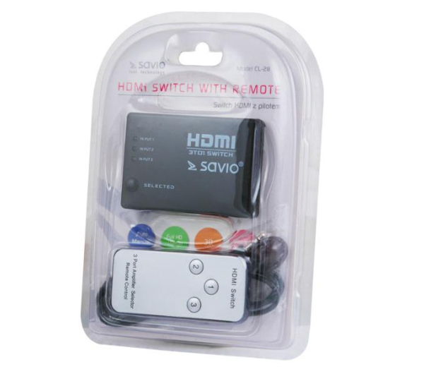 SAVIO SAVIO CL-28 Switch HDMI, 3 porty +pilot # - 1457556 - zdjęcie 3
